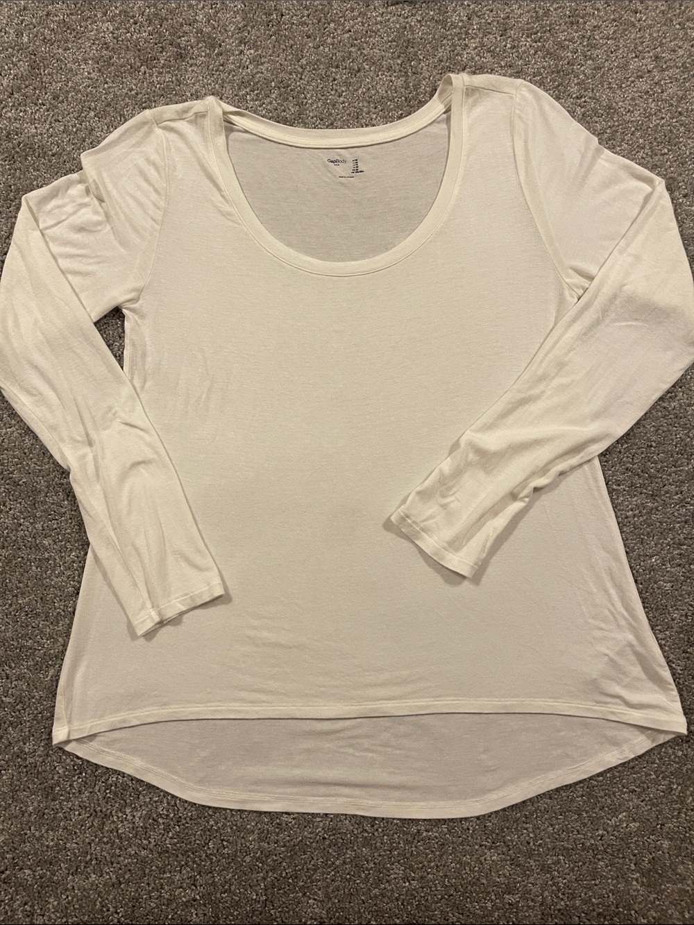 GAP Body Cream Soft Scoop Neck Hi Low Long Sleeve Tunic size M